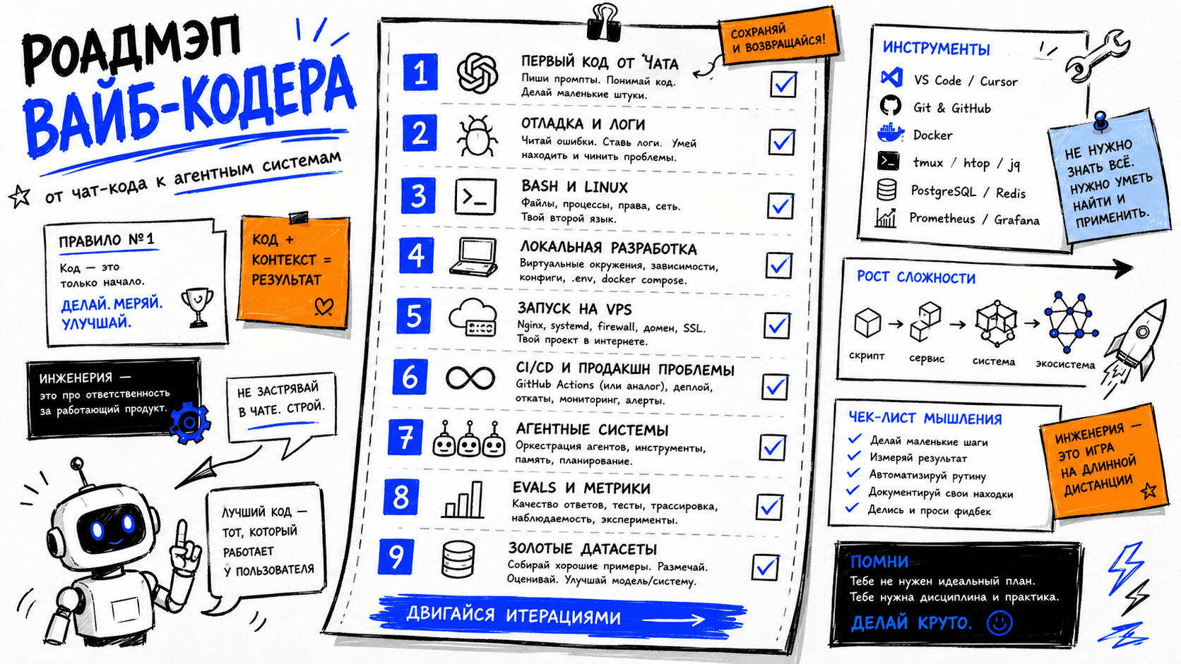 Дорожная карта вайб-кодера от чат-кода к агентным системам